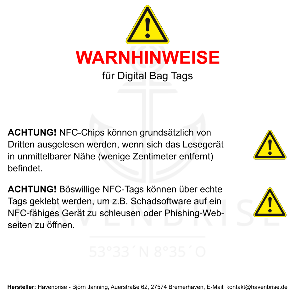 Digital Bag Tag | Digitaler Gepäckanhänger | Weiß | Wiederverwendbar | NFC | QR-Code