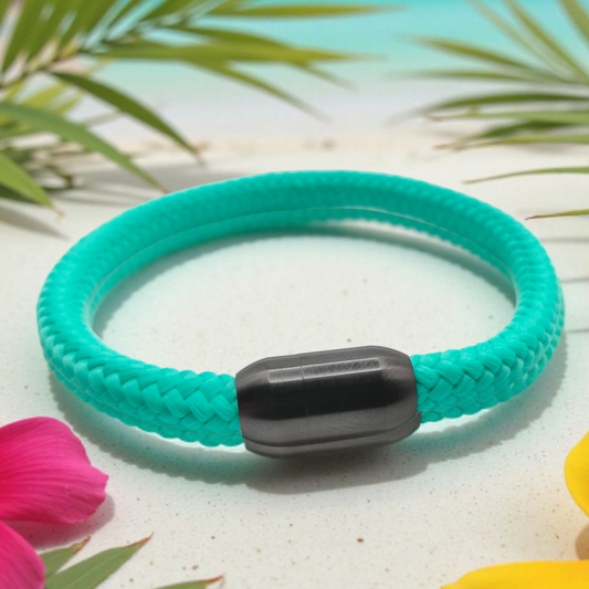 Segeltau-Armband "UNI" in Aquamarine | 8mm