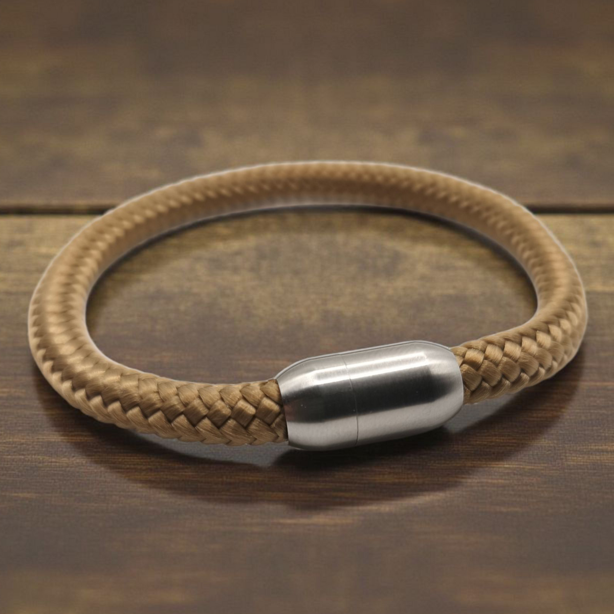 Segeltau-Armband "UNI" in Gold-Braun | 6mm