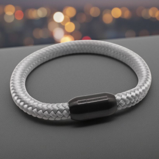 Segeltau-Armband "UNI" in Silber-Grau | 8mm