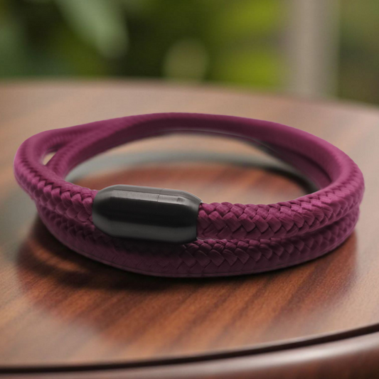 Segeltau-Armband "UNI DOUBLE" in Aubergine | 8mm