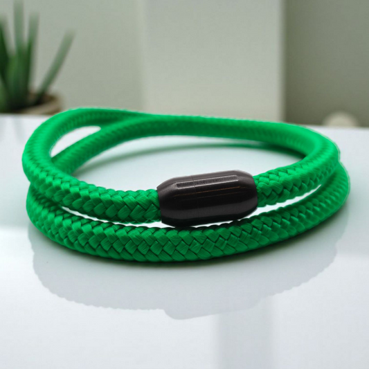 Segeltau-Armband "UNI DOUBLE" in Metallic-Grasgrün | 6mm