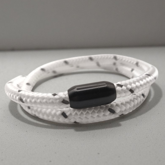 Segeltau-Armband "REFLECTIVE DOUBLE" in Weiss | 6mm