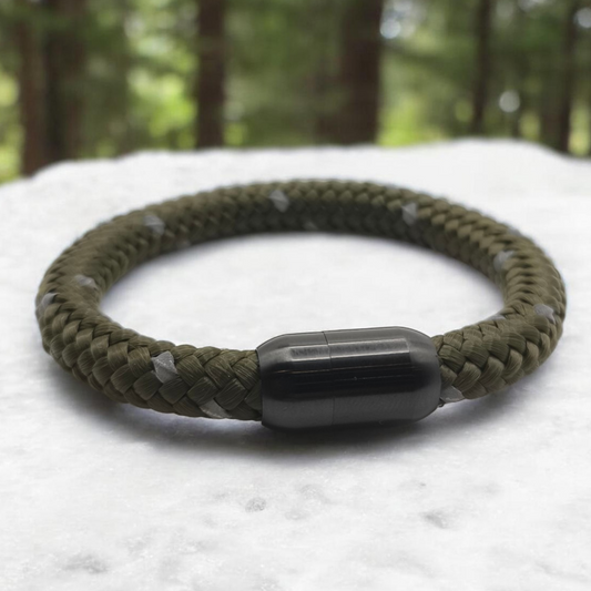 Segeltau-Armband "REFLECTIVE" in Army-Grün | 8mm