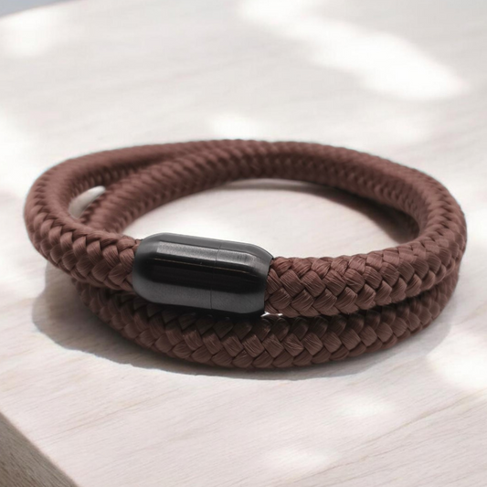 Segeltau-Armband "UNI DOUBLE" in Braun | 8mm