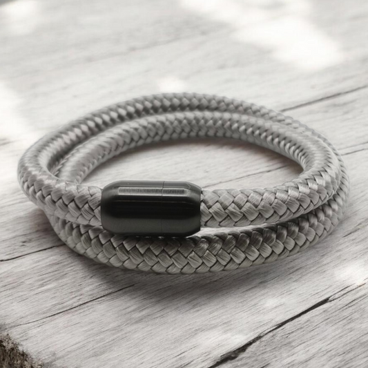 Segeltau-Armband "UNI DOUBLE" in Shiny-Silber | 8mm