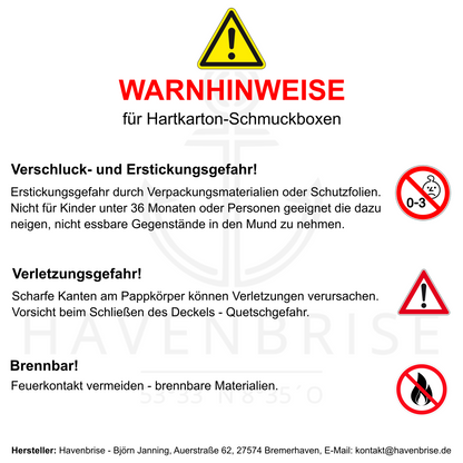 Hartkarton-Schmuckbox für Segeltau-Armbänder