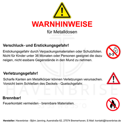 Metalldose für Double-Loop Schlüsselanhänger