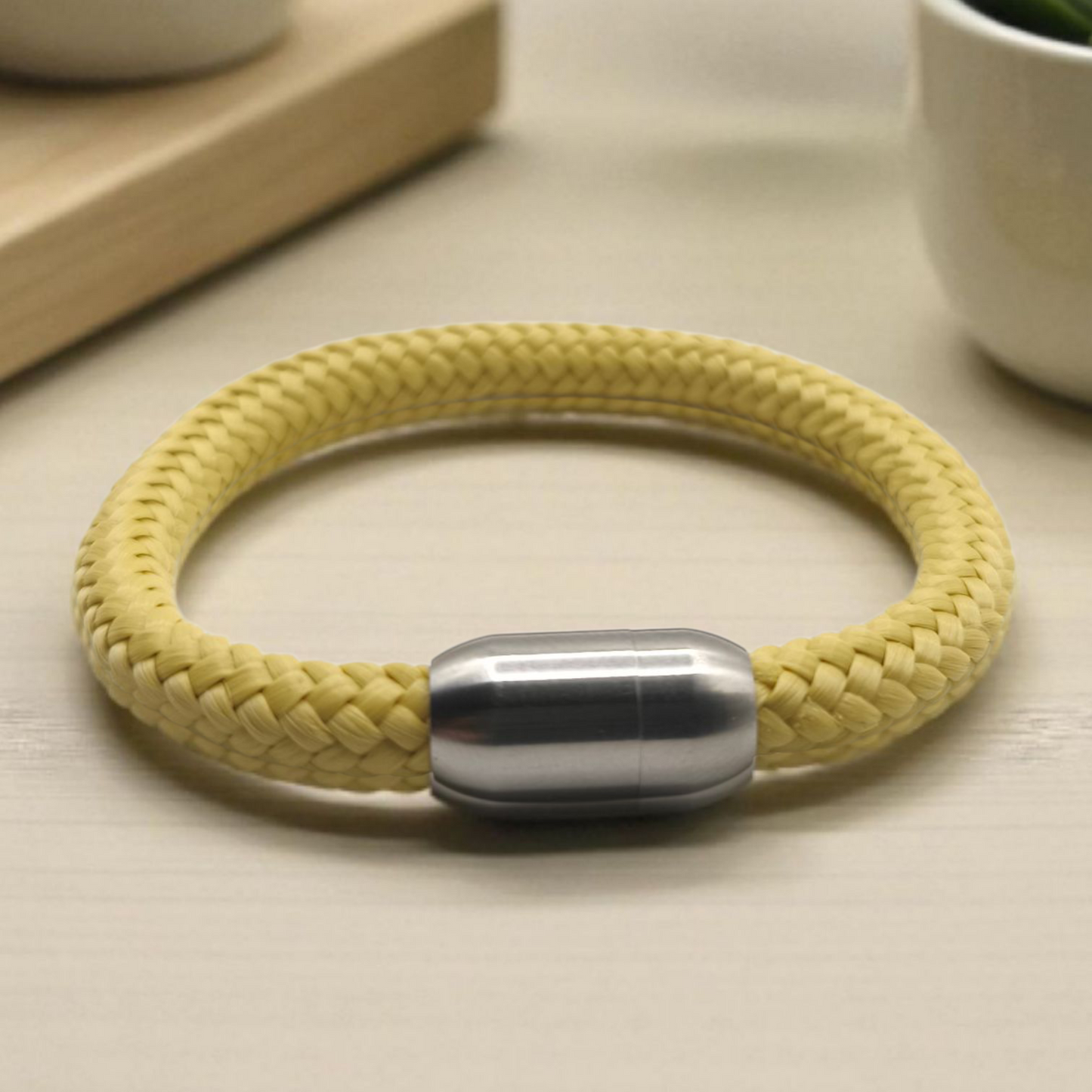 Segeltau-Armband "UNI" in Pastel-Gelb | 8mm