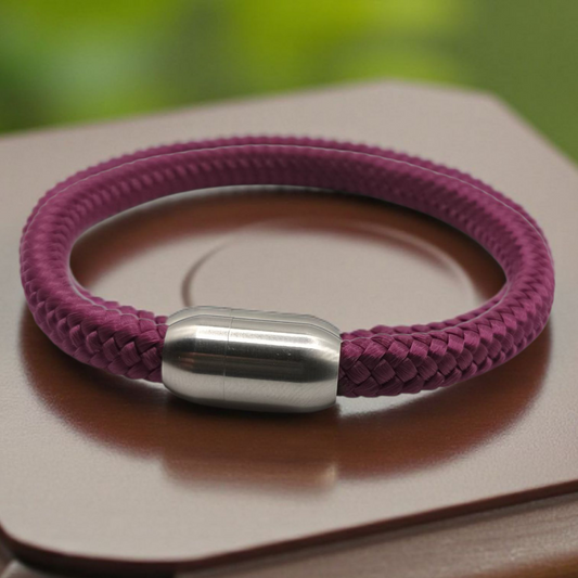 Segeltau-Armband "UNI" in Aubergine | 8mm