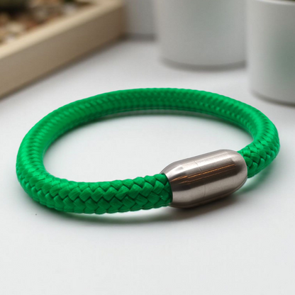 Segeltau-Armband "UNI" in Metallic-Grasgrün | 6mm
