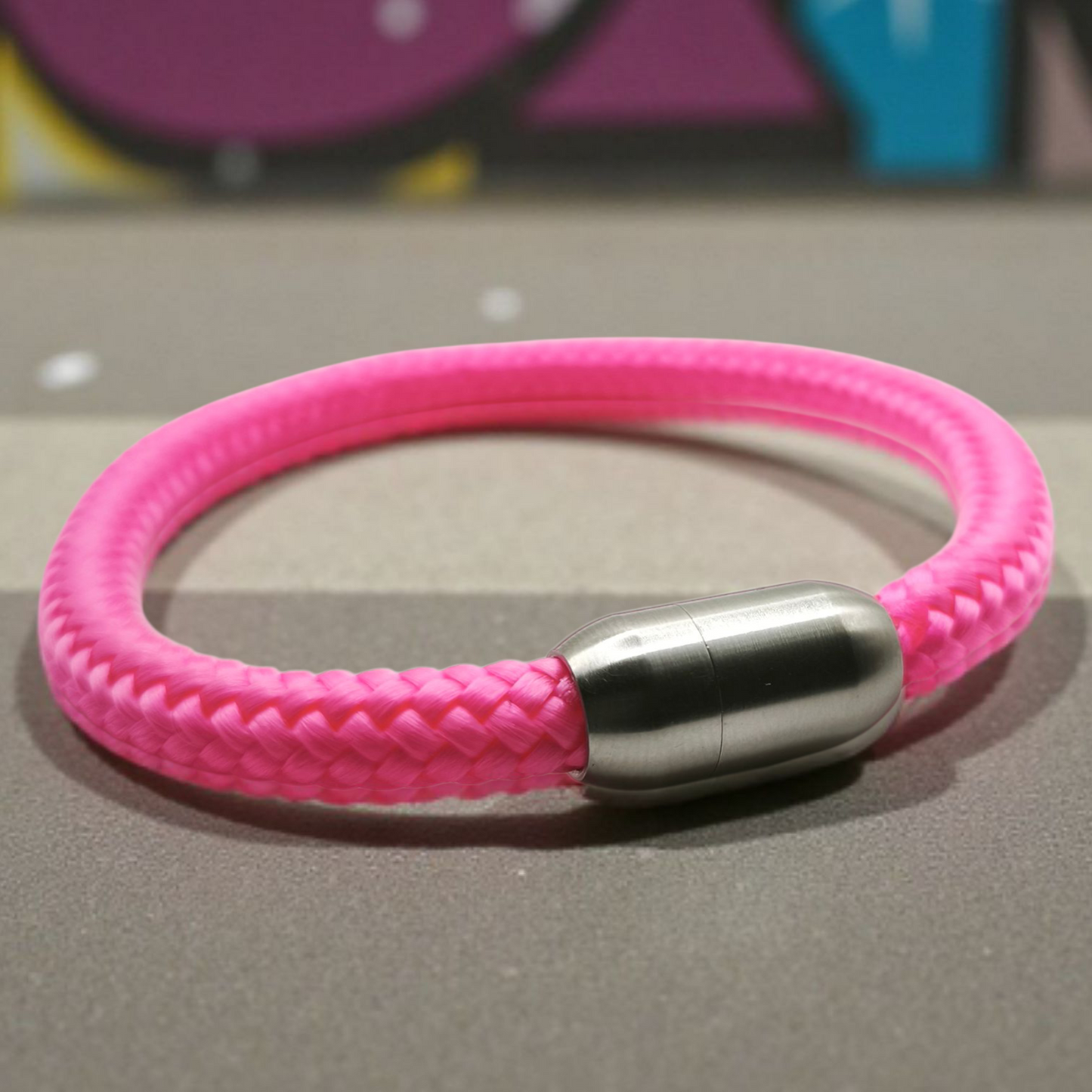 Segeltau-Armband "UNI" in Neon-Rosa | 8mm