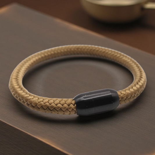 Segeltau-Armband "UNI" in Gold-Braun | 8mm