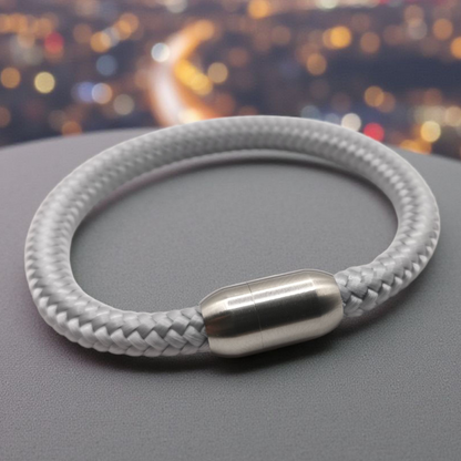 Segeltau-Armband "UNI" in Silber-Grau | 8mm