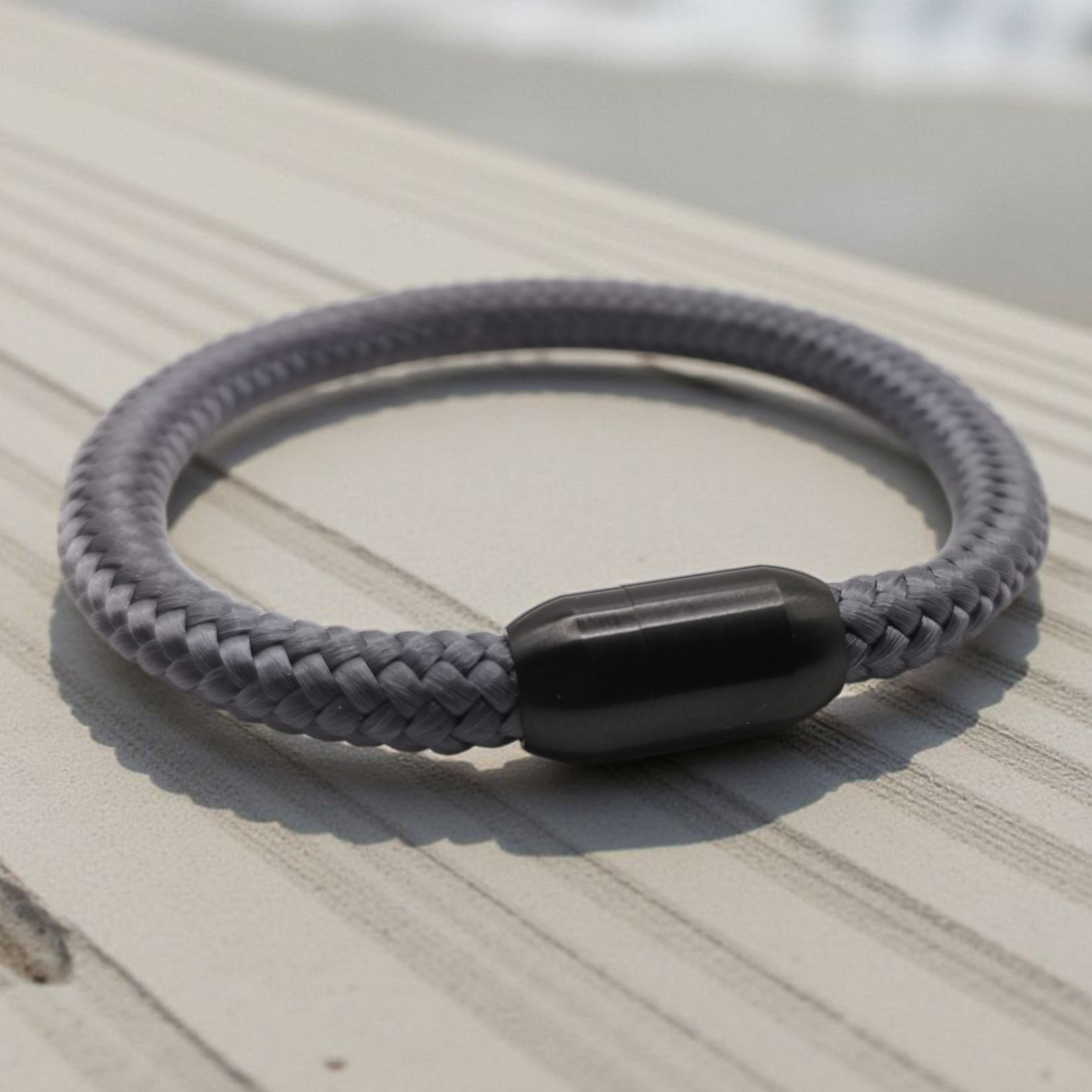 Segeltau-Armband "UNI" in Charcoal-Grau | 8mm