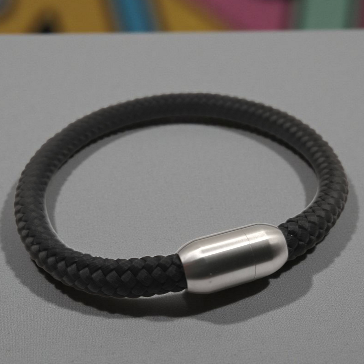 Segeltau-Armband "UNI" in Schwarz | 8mm