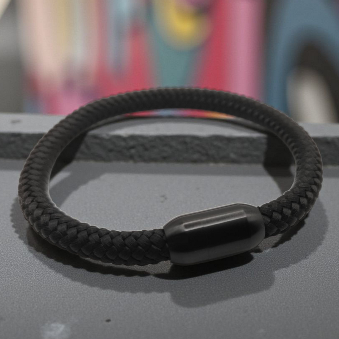 Segeltau-Armband "UNI" in Schwarz | 8mm