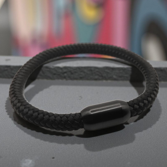 Segeltau-Armband "UNI" in Schwarz | 8mm