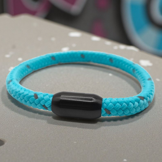 Segeltau-Armband "REFLECTIVE" in Türkis | 8mm