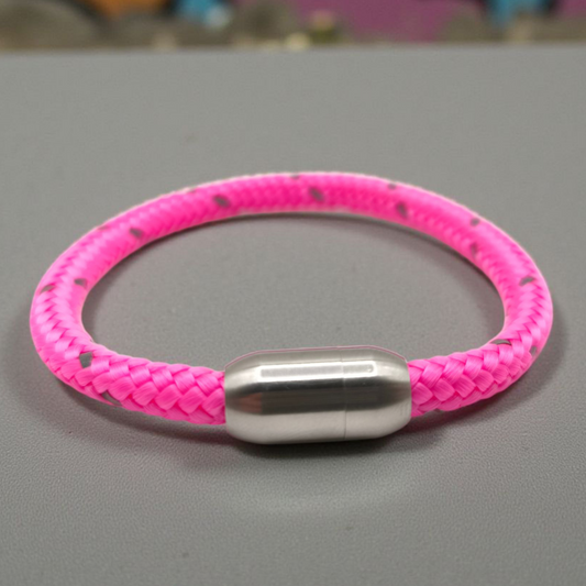 Segeltau-Armband "REFLECTIVE" in Neon-Rosa | 6mm