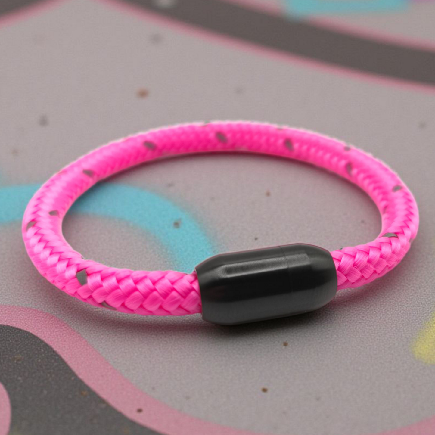 Segeltau-Armband "REFLECTIVE" in Neon-Rosa | 6mm