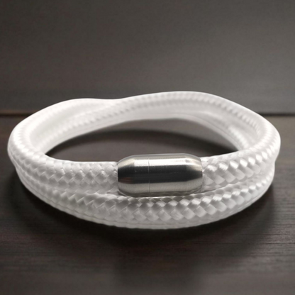 Segeltau-Armband "UNI DOUBLE" in Weiss | 8mm