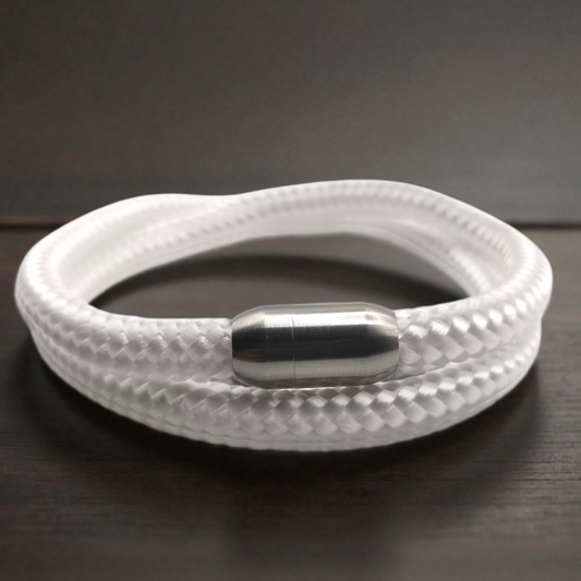 Segeltau-Armband "UNI DOUBLE" in Weiss | 8mm