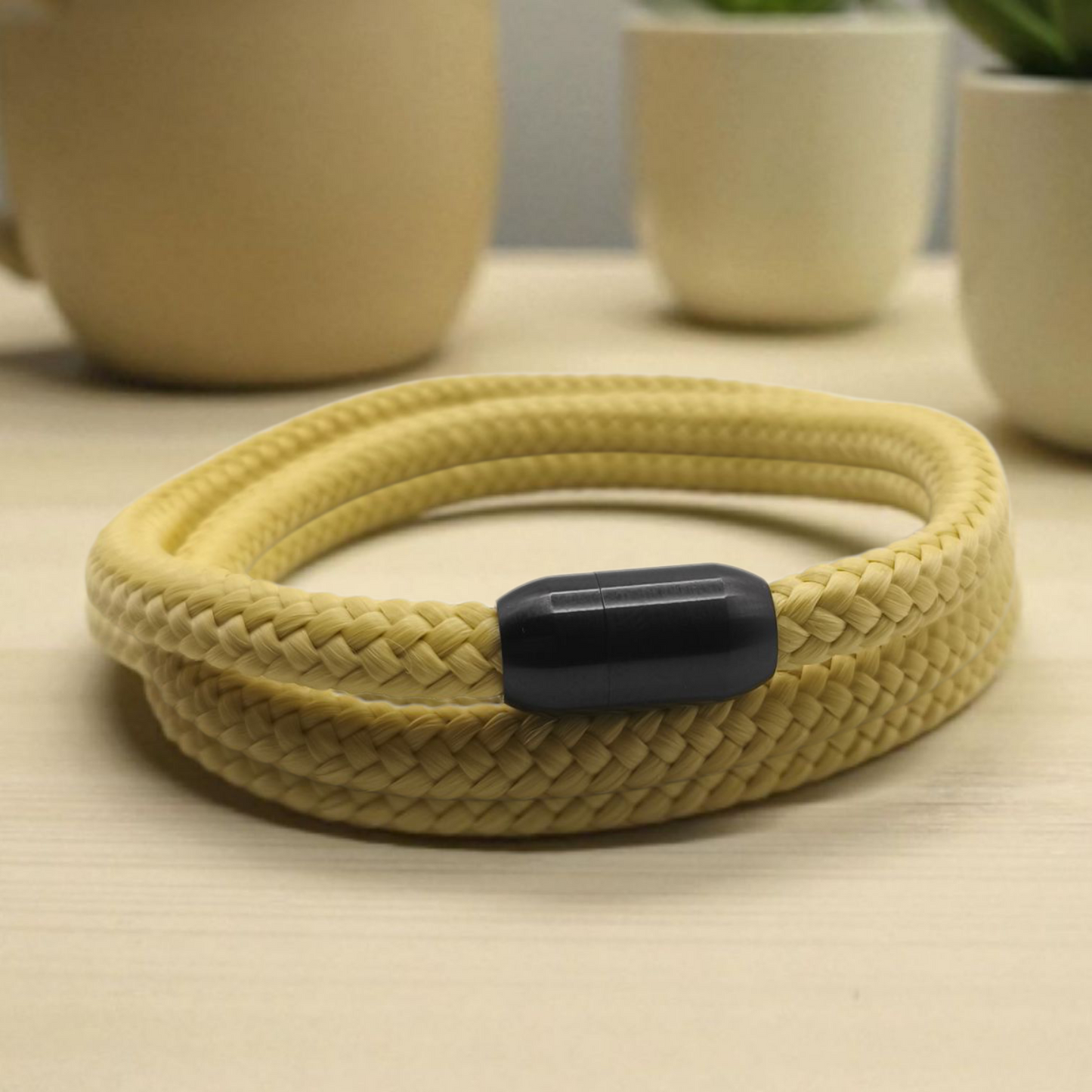 Segeltau-Armband "UNI DOUBLE" in Pastel-Gelb | 8mm