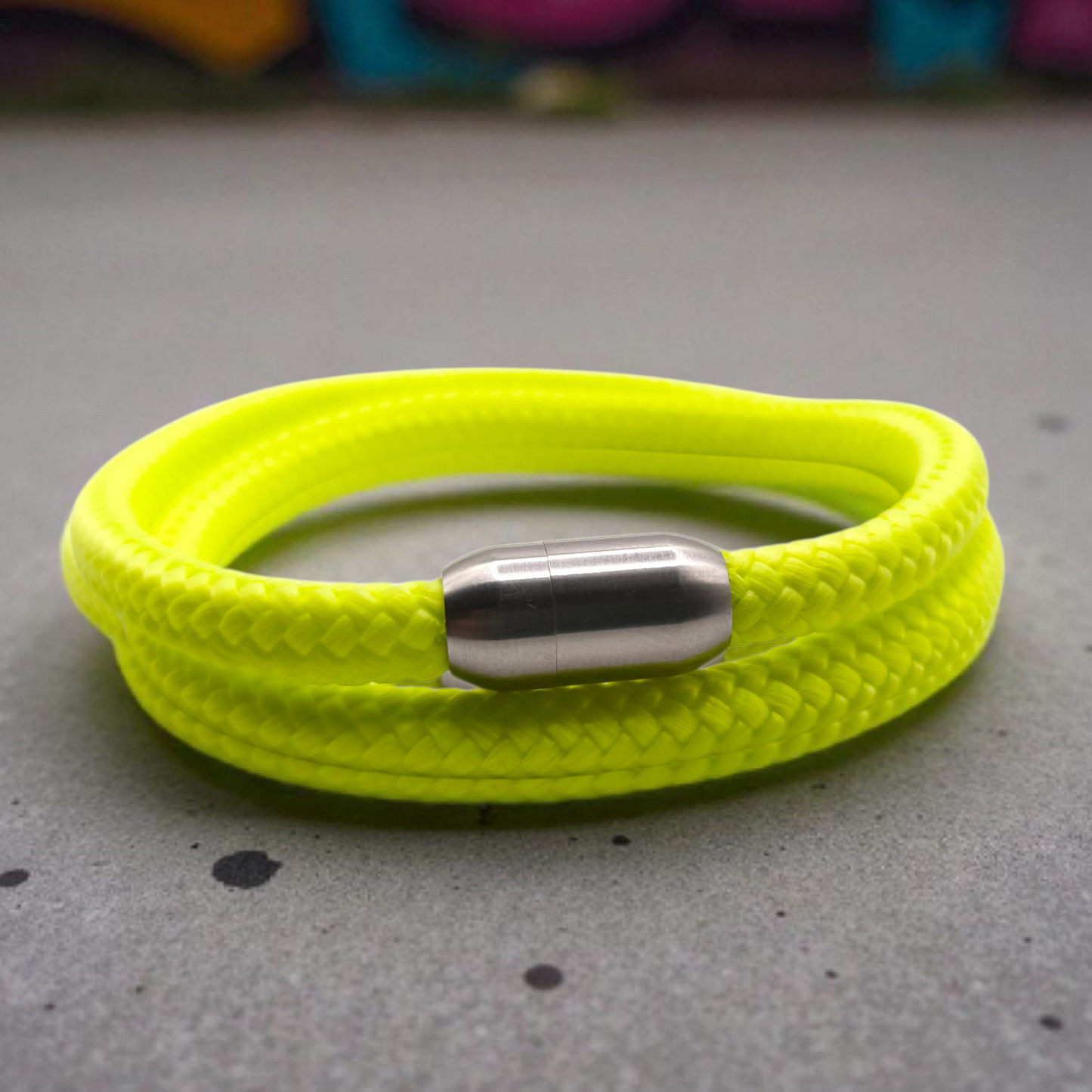 Segeltau-Armband "UNI DOUBLE" in Neon-Lime | 8mm