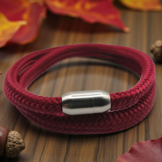 Segeltau-Armband "UNI DOUBLE" in Ruby-Rot | 6mm