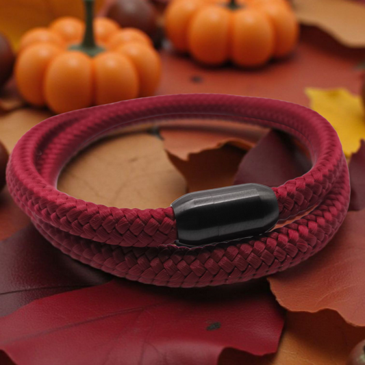 Segeltau-Armband "UNI DOUBLE" in Ruby-Rot | 6mm