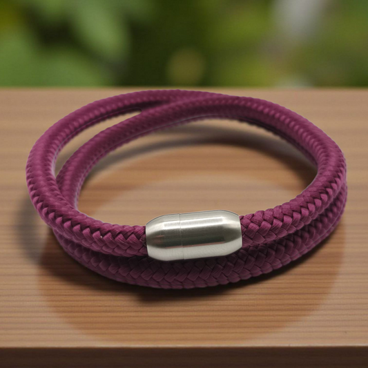 Segeltau-Armband "UNI DOUBLE" in Aubergine | 8mm