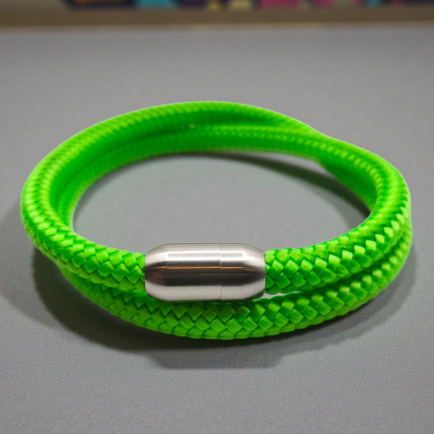 Segeltau-Armband "UNI DOUBLE" in Neon-Grün | 8mm