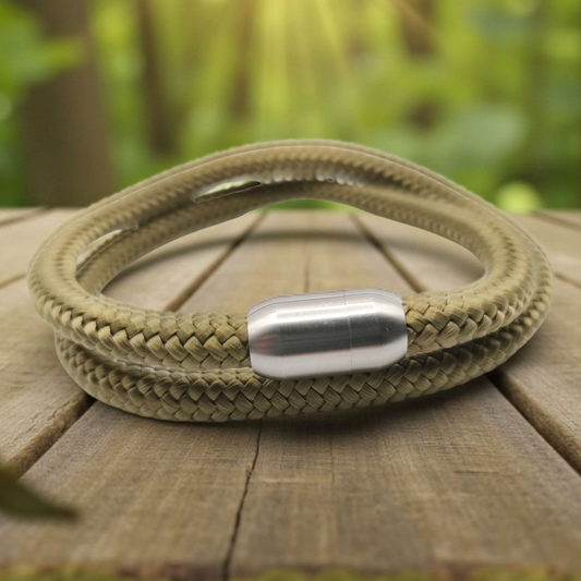 Segeltau-Armband "UNI DOUBLE" in Military-Grün | 8mm