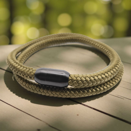 Segeltau-Armband "UNI DOUBLE" in Military-Grün | 8mm
