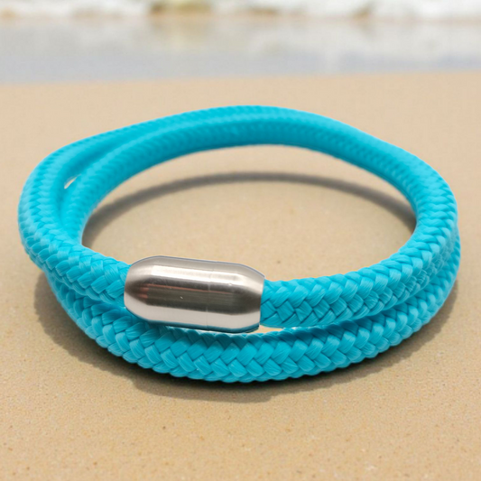 Segeltau-Armband "UNI DOUBLE" in Türkis | 8mm