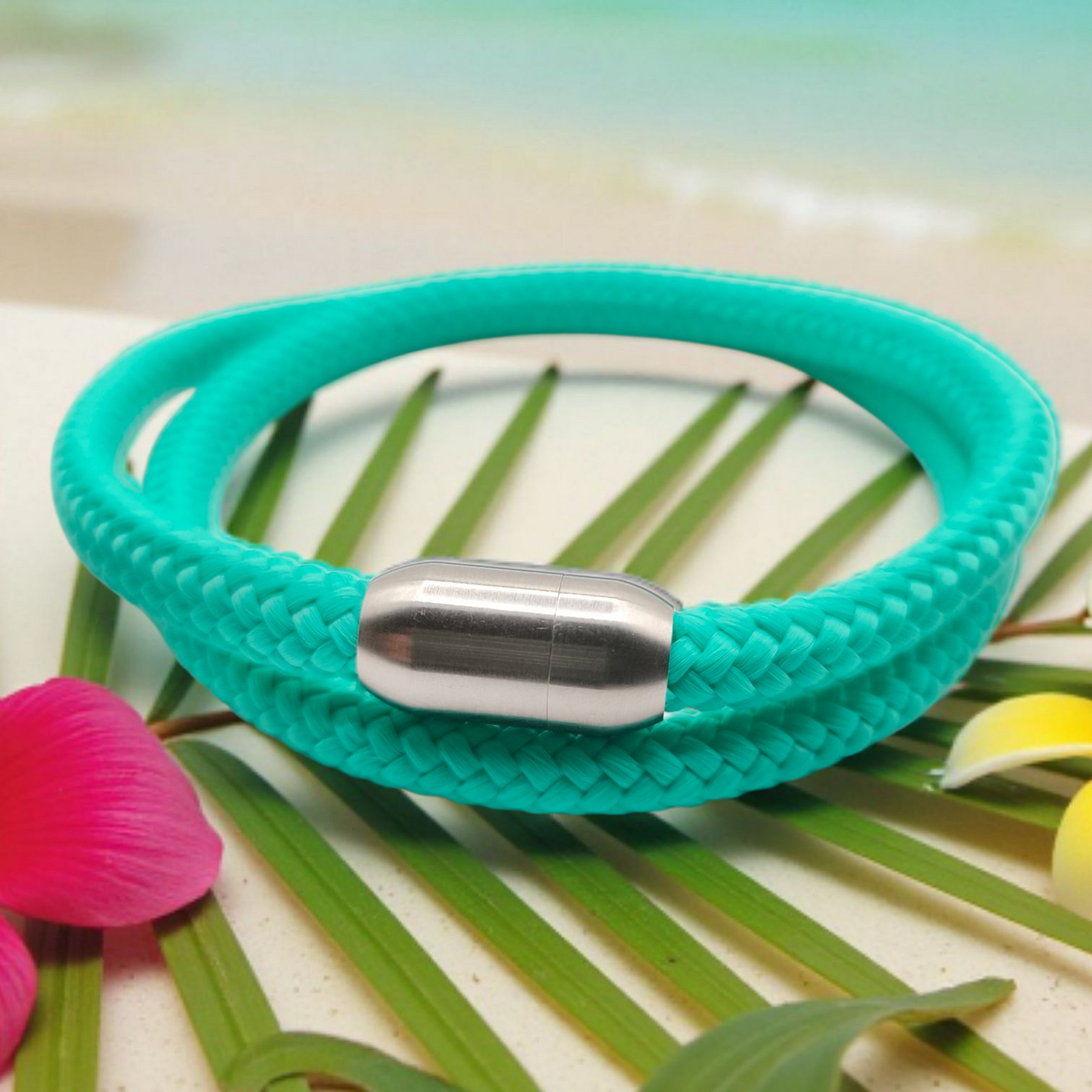 Segeltau-Armband "UNI DOUBLE" in Aquamarine | 8mm