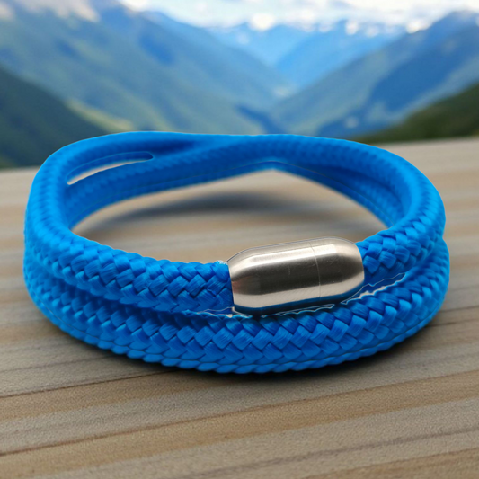 Segeltau-Armband "UNI DOUBLE" in Metallic-Royalblau | 8mm