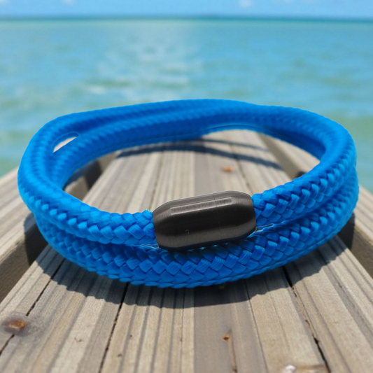 Segeltau-Armband "UNI DOUBLE" in Metallic-Royalblau | 8mm