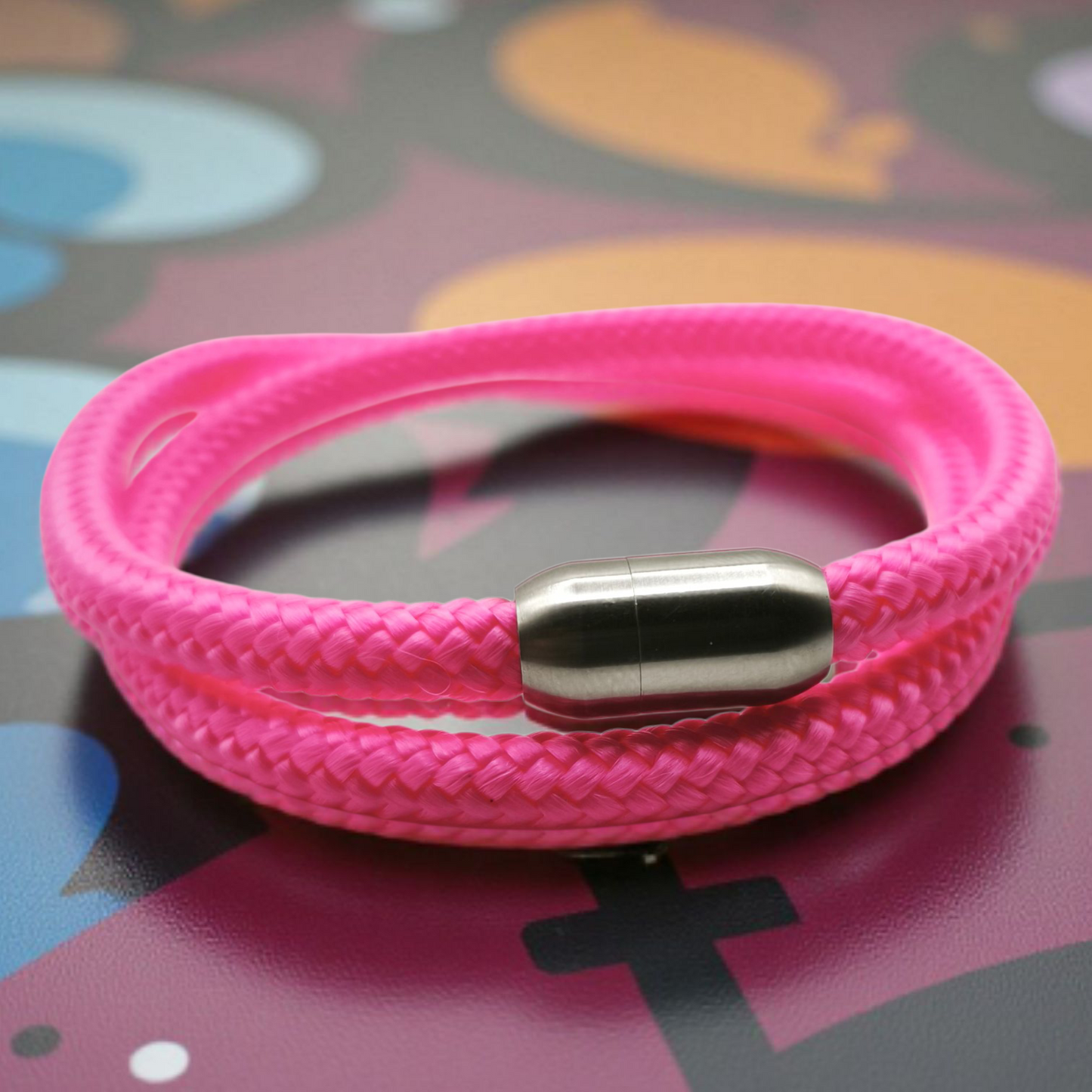 Segeltau-Armband "UNI DOUBLE" in Neon-Rosa | 8mm