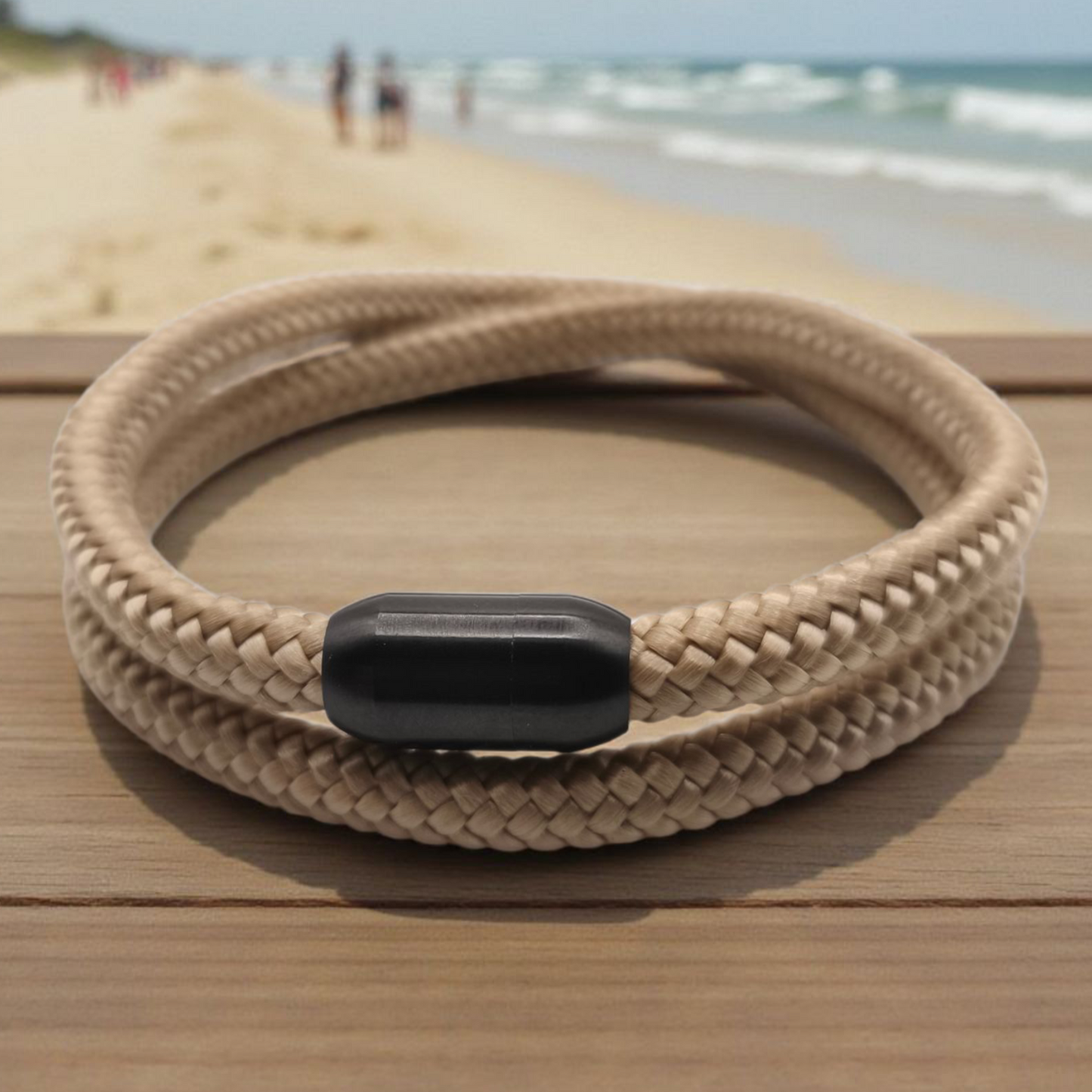 Segeltau-Armband "UNI DOUBLE" in Beige | 8mm