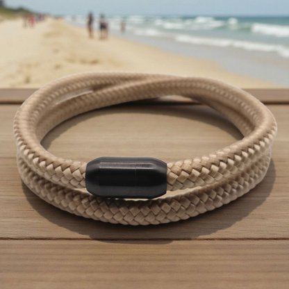 Segeltau-Armband "UNI DOUBLE" in Beige | 8mm