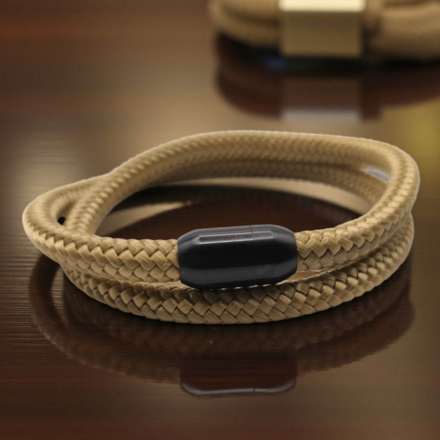 Segeltau-Armband "UNI DOUBLE" in Gold | 8mm