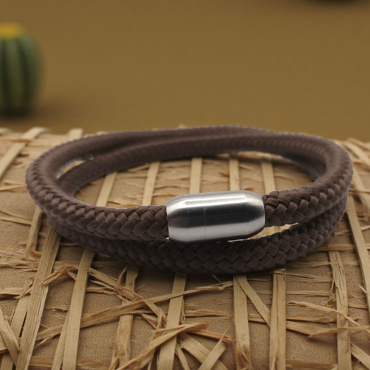 Segeltau-Armband "UNI DOUBLE" in Chocolate-Braun | 8mm