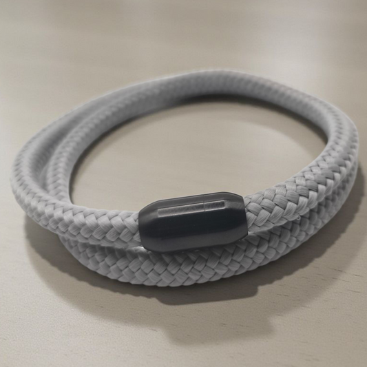 Segeltau-Armband "UNI DOUBLE" in Cement-Grau | 8mm