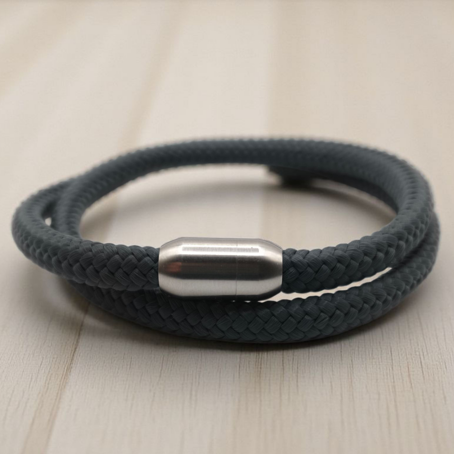 Segeltau-Armband "UNI DOUBLE" in Iron-Grau | 6mm
