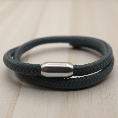 Segeltau-Armband "UNI DOUBLE" in Iron-Grau | 6mm