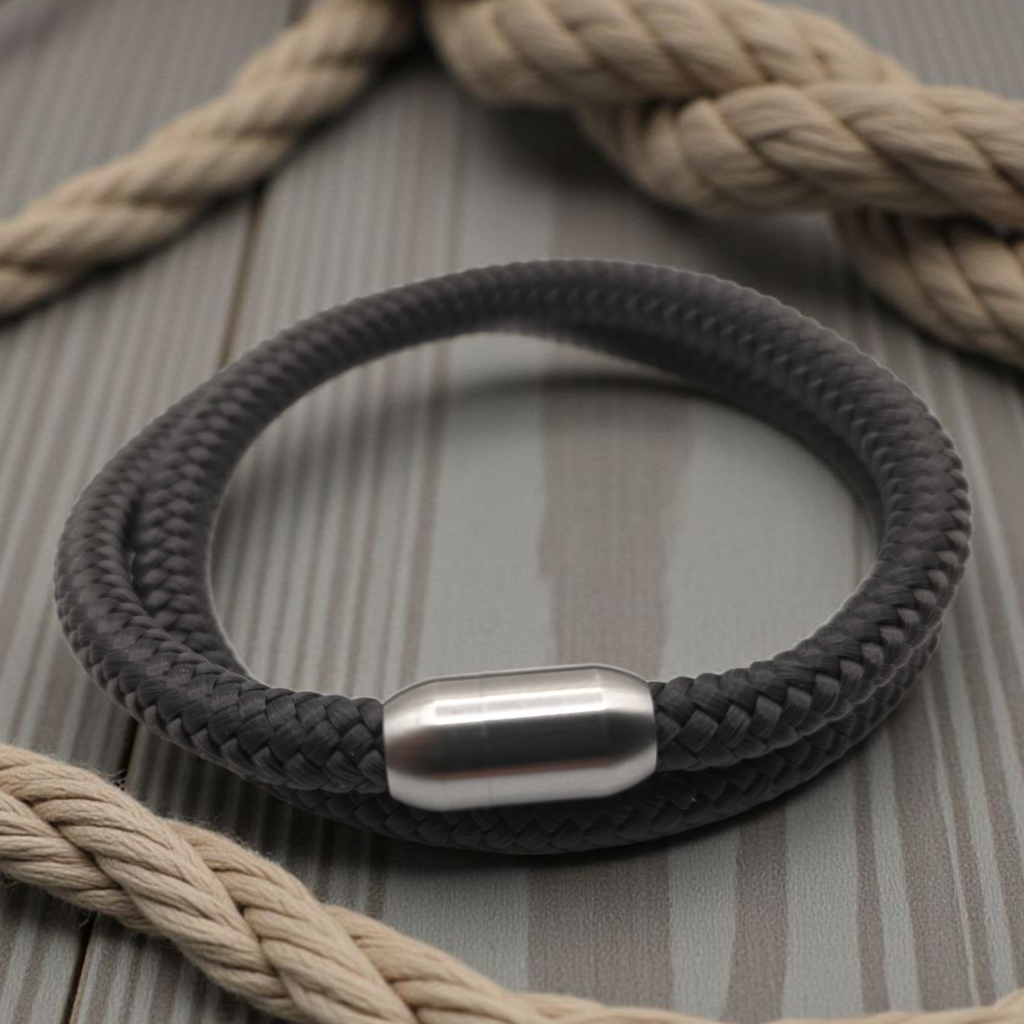Segeltau-Armband "UNI DOUBLE" in Anthrazite | 68mm