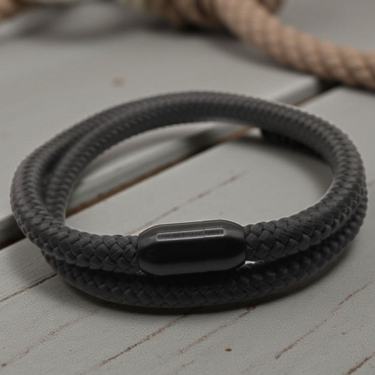 Segeltau-Armband "UNI DOUBLE" in Anthrazite | 68mm