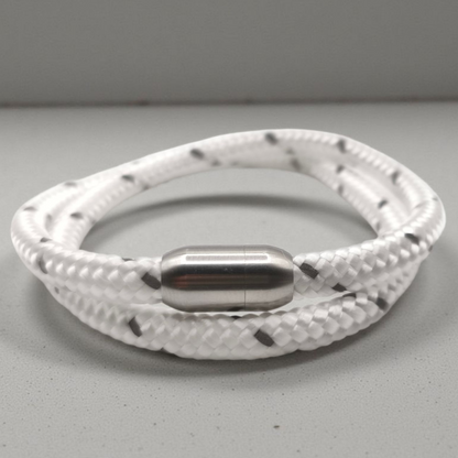 Segeltau-Armband "REFLECTIVE DOUBLE" in Weiss | 6mm